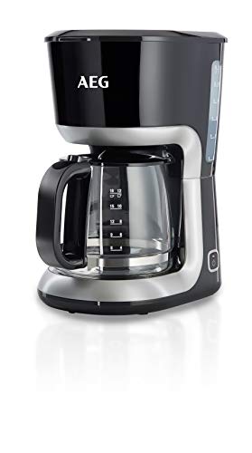 AEG KF3300 Cafetera Serie 3 de 12 Tazas, Jarra de Cristal con Indicador de Nivel,Apta Lavavajillas, Sistema Antigoteo, Filtro Extraible, Función Apagado Automático, 1100W,Capacidad de 1.4L, Negro AEG KF3300 Cafetera Serie 3 de 12 Tazas, Jarra de Cristal con Indicador de Nivel,Apta Lavavajillas, Sistema Antigoteo, Filtro Extraible, Función Apagado Automático, 1100W,Capacidad de 1.4L, Negro