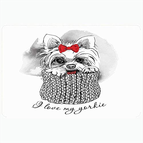 Alfombra de baño para baño Alfombrillas antideslizantes Perro blanco Pequeño cachorro de Yorkshire Terrier de pura raza Lazo en animales Objetos de vida silvestre Cabeza Decoración de felpa Felpudo Al Alfombra de baño para baño Alfombrillas antideslizantes Perro blanco Pequeño cachorro de Yorkshire Terrier de pura raza Lazo en animales Objetos de vida silvestre Cabeza Decoración de felpa Felpudo Al