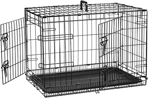 AmazonBasics - Jaula plegable de metal para mascota (dos puertas, 76 cm largo) AmazonBasics - Jaula plegable de metal para mascota (dos puertas, 76 cm largo)