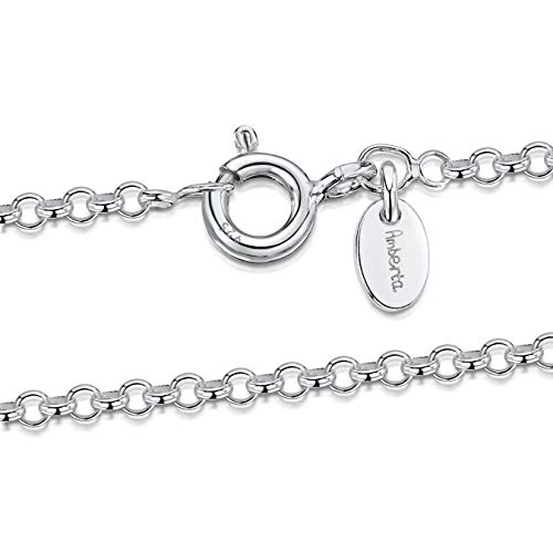 Amberta® Joyería - Collar - Fina Plata De Ley 925 - Cadena de Rolo - 1 mm - 40 45 50 55 60 70 cm (45cm)