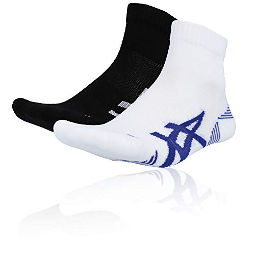 Asics 2Ppk Cushioning Sock Calcetines, Hombre, Brilliant White Blue, M Asics 2Ppk Cushioning Sock Calcetines, Hombre, Brilliant White Blue, M