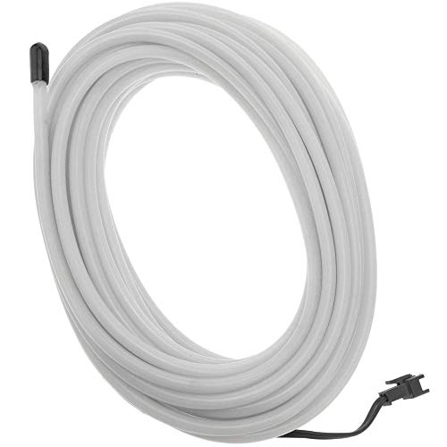 BeMatik - Cable electroluminiscente blanco de 5mm en bobina 5m de cable con pilas