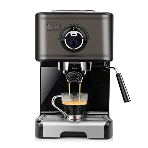 Black+Decker BXCO1200E Cafetera espresso, Acero Inoxidable, Negro Black+Decker BXCO1200E Cafetera espresso, Acero Inoxidable, Negro