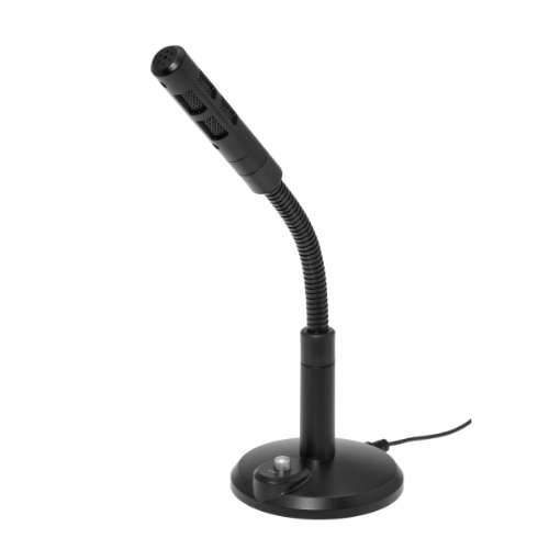 Bluestork FLEXMIC - Micrófono Flexible con Base y botón de Silencio, Color Negro