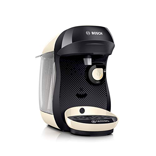 Bosch TAS1007 Tassimo Happy Cafetera de cápsulas, 1400 W, color vainilla y negro Bosch TAS1007 Tassimo Happy Cafetera de cápsulas, 1400 W, color vainilla y negro