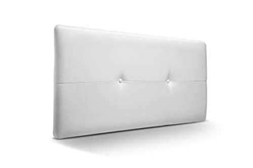 Cabecero de Madera Jazmin, tapizado Acolchado en Polipiel Color Blanco. Cabeceros Madera para Dormitorio | Cama Matrimonio | Cama Juvenil | Camas de 105 cm, 90 cm, 80 cm Cabecero de Madera Jazmin, tapizado Acolchado en Polipiel Color Blanco. Cabeceros Madera para Dormitorio | Cama Matrimonio | Cama Juvenil | Camas de 105 cm, 90 cm, 80 cm