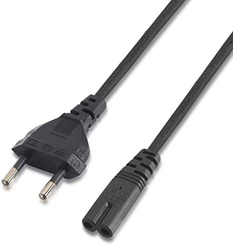 Cable de alimentación Bipolar de 2 Polos 1,4 m Enchufe Europeo para Playstation 1 PS1, PS2 Playstation 2, Playstation 4 PS4