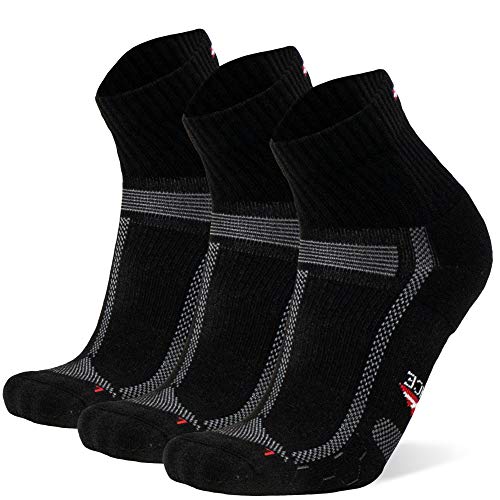 Calcetines de Running para Largas Distancias 3 Par (Negro/Gris, EU 39-42)