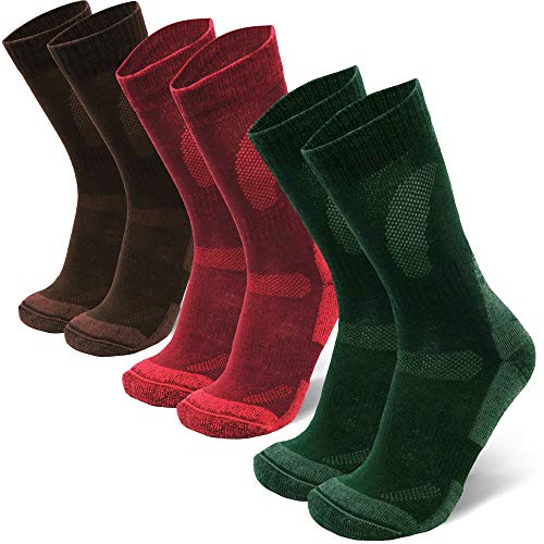 Calcetines de Senderismo de Lana Merino 3 pares (Multicolor: Marrón, Verde, Rojo, EU 39-42) Calcetines de Senderismo de Lana Merino 3 pares (Multicolor: Marrón, Verde, Rojo, EU 39-42)
