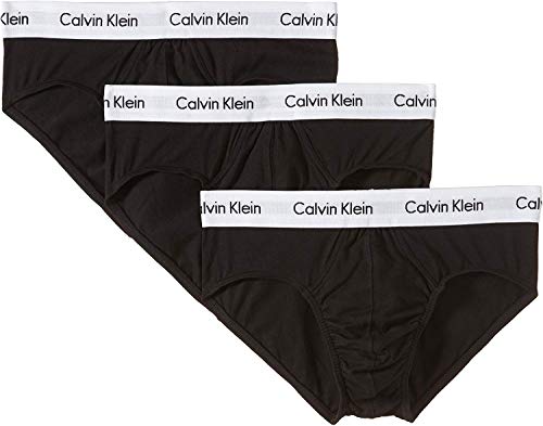 Calvin Klein 3P Hip Brief, Calzoncillos para Hombre (3 unidades), Negro (Black), Large