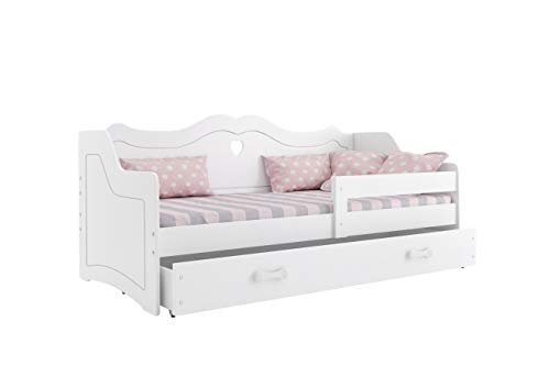 Cama individual infantil JULIA (colchon 160x80,somier y cajón GRATIS!) color blanco, diseño princesa Cama individual infantil JULIA (colchon 160x80,somier y cajón GRATIS!) color blanco, diseño princesa