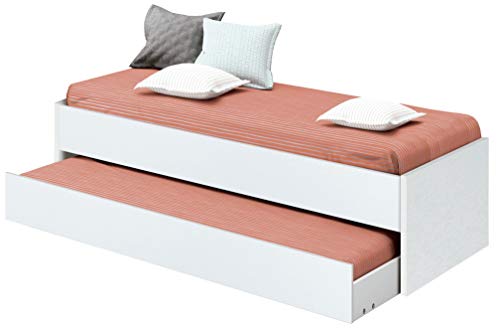 Cama Nido Juvenil habitación Dormitorio Infantil Color Blanco Estilo Moderno 90x190 cm Cama Nido Juvenil habitación Dormitorio Infantil Color Blanco Estilo Moderno 90x190 cm