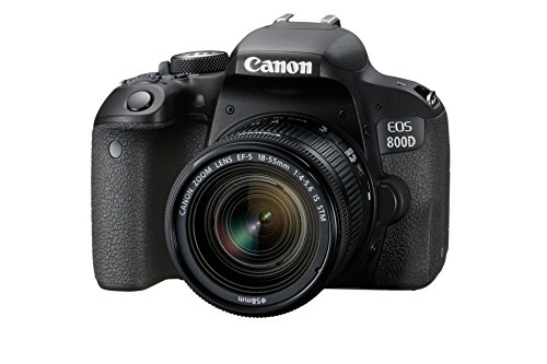 Canon EOS 800D - Cámara RÉFLEX de 24.2 MP (Pantalla táctil de 3.0'', NFC, Dual Pixel CMOS AF, Bluetooth,45 Puntos AF, 6 fps, Full HD, WiFi) Negro - Kit Cuerpo con Objetivo EF-S 18-55IS STM