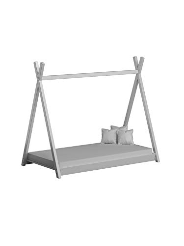 Children's Beds Home Cama con Dosel Individual de Madera Maciza - Estilo Titus Tepee para niños Niños Niño pequeño - Sin colchón Incluido (190x90, Blanco)