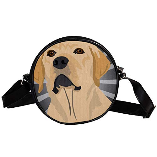 COOSUN - Bolso Bandolera Redondo para Perro Labrador y Cachorro de Raza Pura, Bandolera, Bolso de Mano, Bolso de Mano, Bolso de Hombro, para niños y Mujeres COOSUN - Bolso Bandolera Redondo para Perro Labrador y Cachorro de Raza Pura, Bandolera, Bolso de Mano, Bolso de Mano, Bolso de Hombro, para niños y Mujeres