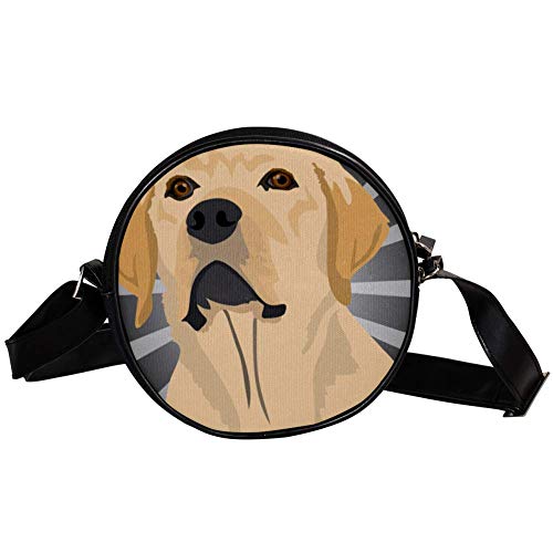 COOSUN - Bolso Bandolera Redondo para Perro Labrador y Cachorro de Raza Pura, Bandolera, Bolso de Mano, Bolso de Mano, Bolso de Hombro, para niños y Mujeres