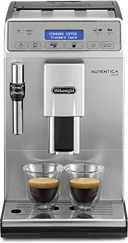 De'Longhi Autentica Plus - Cafetera Superautomática Espresso y Cappuccino, Depósito de Agua 1.4 l, Pantalla LCD y Panel Táctil, Acero Inoxidable, Molinillo Silencioso, 1450 W, ETAM 29.620.SB, Plata