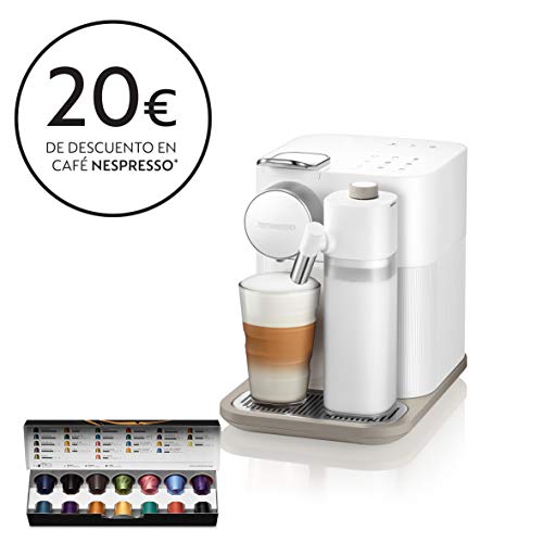 De'Longhi Nespresso Gran Lattissima EN650B - Cafetera monodosis de cápsulas (con depósito de leche compacto, 19 bares, 9 recetas, apagado automático) color blanco