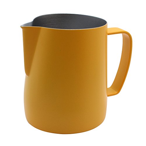 Dianoo Jarra De Jarra De Espuma De Acero Inoxidable Jarra Humeante Adecuada Para Café Latte Y Leche Con Espuma 350ml Amarillo Dianoo Jarra De Jarra De Espuma De Acero Inoxidable Jarra Humeante Adecuada Para Café Latte Y Leche Con Espuma 350ml Amarillo