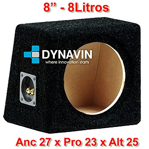 Dynavin Caja acústica Universal para subwoofer de 8" (200mm), 10" (250mm), 12" (300mm), 15" (380mm), 18" (450mm) (8", Negro)