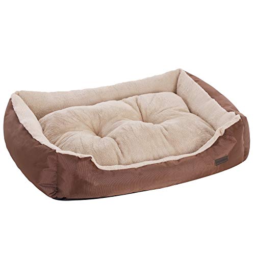 FEANDREA Cama para Perro, Sofá para Perro, 85 x 65 x 21 cm, Marrón PGW04Z