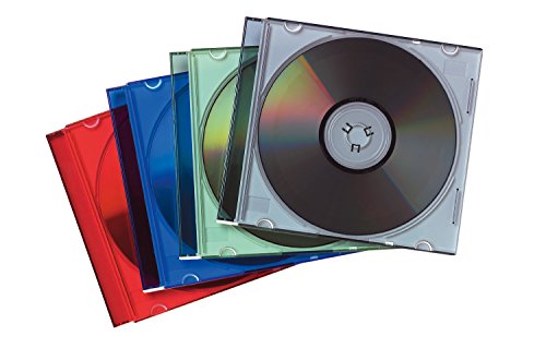 Fellowes 98317 - Pack de 25 Cajas Estuche para CDs/DVDs Slim, Multicolor