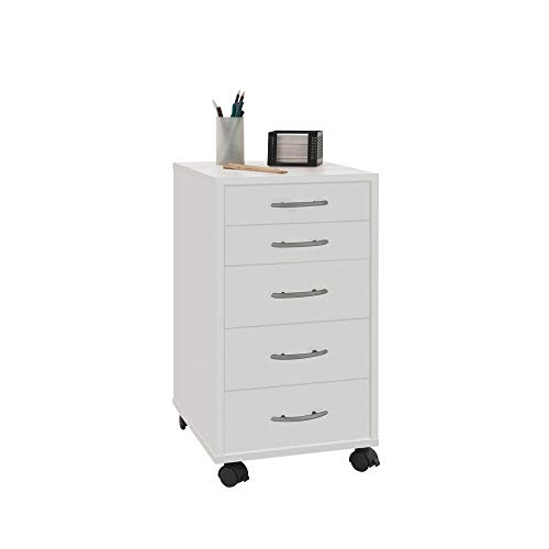 FMD Möbel Freddy Mueble Auxiliar, Cuero, Blanco, 33x38x63.5 cm FMD Möbel Freddy Mueble Auxiliar, Cuero, Blanco, 33x38x63.5 cm