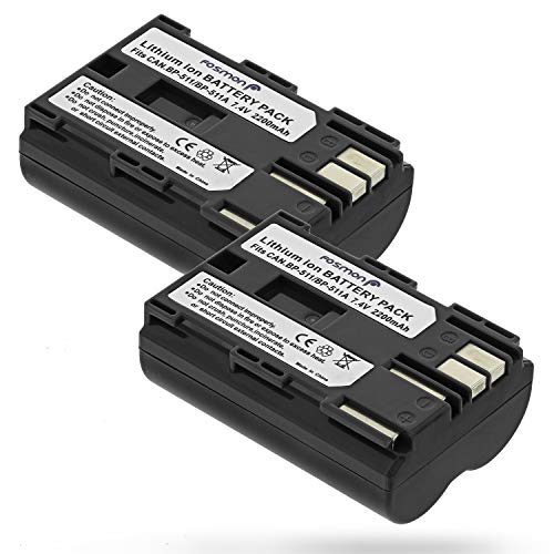 Fosmon 1 Pack Canon BP-511 2200 mAh 7,4 V Alta Capacidad de Repuesto li-Ion batería para cámara Digital Canon EOS 50d/20d/300d/350d/30d/40d/D30/D60/Kiss Digital – Fosmon empaquetado al por Menor