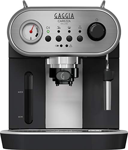 Gaggia Carezza - Cafetera (Independiente, Acero inoxidable,  De café molido, Vaina, Café expreso, Leche caliente, Agua caliente, 1,4L, Negro)