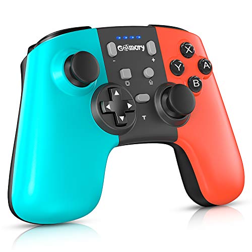 Gamory Mando para Nintendo Switch,Mando Pro Controller Mando pc Inalambrico,Bluetooth Inalámbricos pro Nintendo Switch Gamepad controlador con Turbo Dual Shock Gyro Axi ajustable