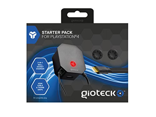 Gioteck - Starter Pack: Cargador, USB, HDMI 4K, 2 Grips (Playstation 4)