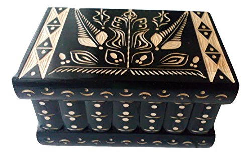 Gran Rompecabezas de Madera Magia Misterio Secreto Caja Caso Hermosa Mano Tallada de Almacenamiento de Joyas complicado Juguete Especial (Negro) Gran Rompecabezas de Madera Magia Misterio Secreto Caja Caso Hermosa Mano Tallada de Almacenamiento de Joyas complicado Juguete Especial (Negro)