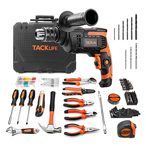 Juego de Herramientas Eléctricas TACKLIFE, Caja de Herramientas & 800W Taladro Percutor con Accesorios de 145 Piezas para Reparaciones y decoración Del Hogar - THTK01A Juego de Herramientas Eléctricas TACKLIFE, Caja de Herramientas & 800W Taladro Percutor con Accesorios de 145 Piezas para Reparaciones y decoración Del Hogar - THTK01A