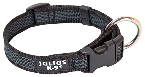 Julius-K9 Collar Color & Gray, 20 mm (27-42 cm), Negro-Gris