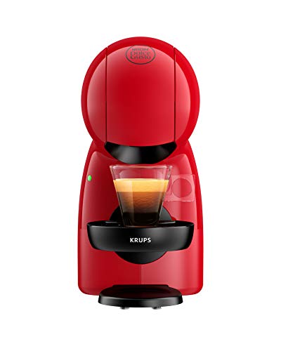 Krups Piccolo XS KP1A05 - Cafetera cápsulas Nestlé Dolce Gusto de 15 bares de presión y 1500 W potencia con depósito de 0.8 L, monodosis multibebidas frías y calientes, manual, compacta, rojo y negro