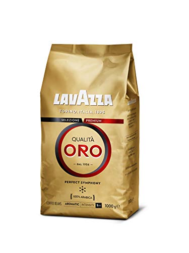 Lavazza Café en Grano Espresso Qualità Oro, 100% Arábica, Paquete de 1 Kg