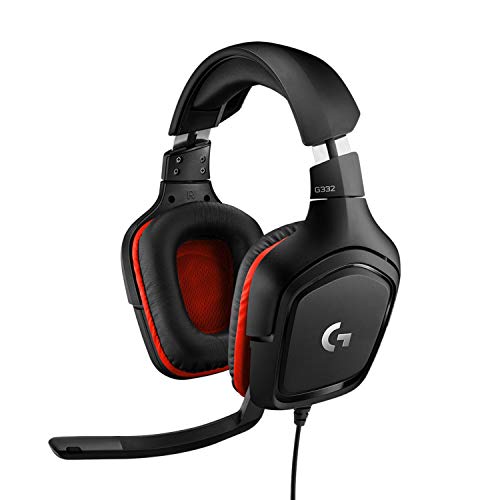 Logitech G332 Auriculares Gaming con Cable, Transductores 50 mm, Almohadillas Giratorias Cuero Sintético, 3, 5 mm Jack, Mic Volteable para Silenciar, Ligero, PC/Mac/Xbox One/PS4/Nintendo Switch Logitech G332 Auriculares Gaming con Cable, Transductores 50 mm, Almohadillas Giratorias Cuero Sintético, 3, 5 mm Jack, Mic Volteable para Silenciar, Ligero, PC/Mac/Xbox One/PS4/Nintendo Switch