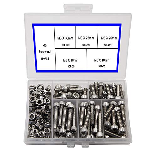M3 304 Tornillos de Cabeza Hexagonal de Acero Inoxidable Tornillos de Cabeza Hexagonal Cabeza Hexagonal Tornillos y Tuercas Caja de Combinación M3 304 Tornillos de Cabeza Hexagonal de Acero Inoxidable Tornillos de Cabeza Hexagonal Cabeza Hexagonal Tornillos y Tuercas Caja de Combinación