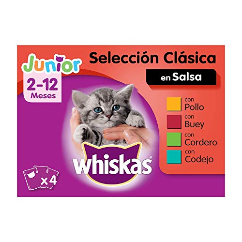 Multipack de 4 bolsitas de 100g de selección de carnes para gatos junior (Pack de 13)