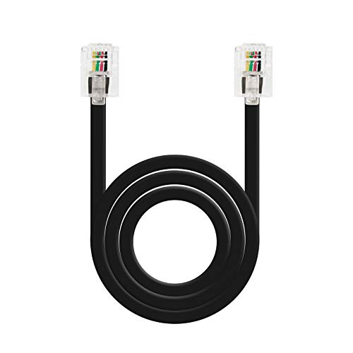 NanoCable 10.32.0103-BK-OEM - Cable de telefono RJ11, 6P4C, M-M, Macho-Macho, Negro, 3mts