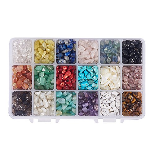 NBEADS 1 Caja de 18 Cuentas de Piedras Preciosas de 4-8 mm con Forma de Nugget Natural Irregular Sueltas con Piedra energética para Hacer joyería