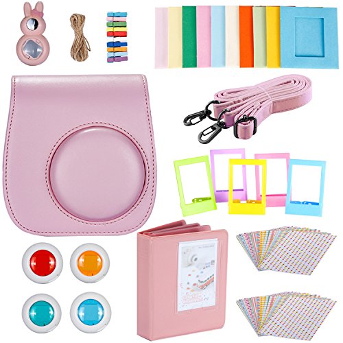 Neewer - Kit de accesorios 9 en 1 para Fujifilm Instax Mini 9 y 8, incluye funda para cámara con correa ajustable, álbum, lente de selfie, 4 filtros de colores, 5 marcos de mesa, 10 marcos para colgar en la pared y 40 marcos adhesivos Neewer - Kit de accesorios 9 en 1 para Fujifilm Instax Mini 9 y 8, incluye funda para cámara con correa ajustable, álbum, lente de selfie, 4 filtros de colores, 5 marcos de mesa, 10 marcos para colgar en la pared y 40 marcos adhesivos