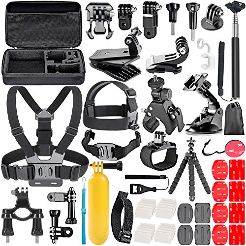 Neewer Kit de Accesorios de Cámara de Acción 58 en 1 para GoPro Hero 7 6 5 4 3+ 3 2 1 4/5 Sesión, SJ4000/5000, Nikon y Sony Deporte DV para Montar Camping y Más