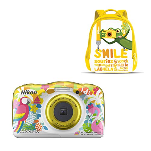 Nikon Coolpix W 150 - Cámara digital compacta de 13.2 MP (pantalla LCD de 3", video full HD, impermeable, estabilizador óptico) amarillo/blanco