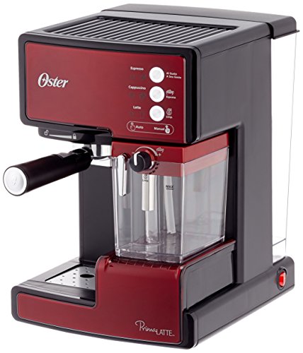 Oster Prima Cafetera automática para Cappuccino, Latte y Espresso con Tratamiento, 1.5 l Agua, 300 ml depósito para Leche, 1238 W, 1 Cups, Acero Inoxidable