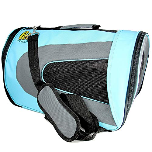 PET MAGASIN Transportadora para Mascotas Flexible, aceptada por aerolíneas, a Prueba de Agua y Plegable, para Gatos, Perros pequeños y Cachorros, para Aviones y Autos (46 x 29 x 25,4 cm)