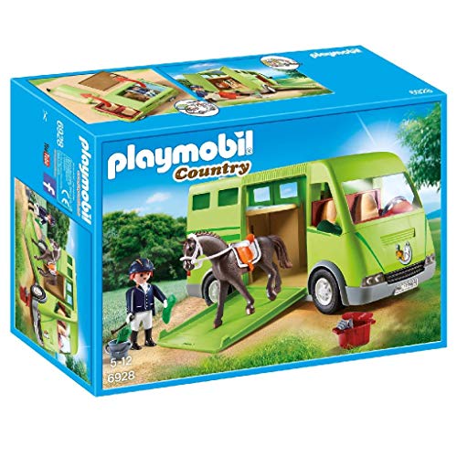 PLAYMOBIL Country Transporte de Caballo con Holstein y Jinete en traje de Adiestramiento, A partir de 5 años (6928) PLAYMOBIL Country Transporte de Caballo con Holstein y Jinete en traje de Adiestramiento, A partir de 5 años (6928)