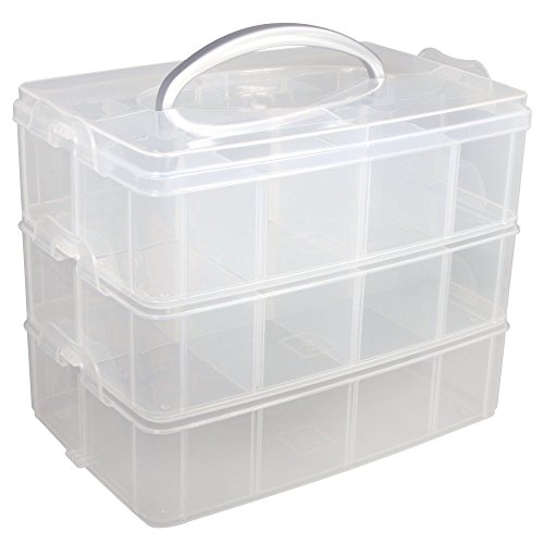 Rayher Caja clasificadora con asa, Surtido, 3 compartimentos, 23,1x15,6x18,5cm Rayher Caja clasificadora con asa, Surtido, 3 compartimentos, 23,1x15,6x18,5cm