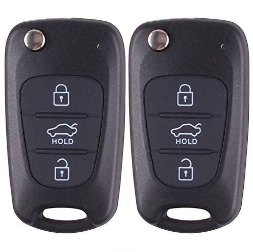 Reemplazo de caja de llavero de 3 botones Kelay compatible para Hyundai i20 i30 i35 ix20 ix35 Accesorios de llave de coche de control remoto plegable (2 piezas)