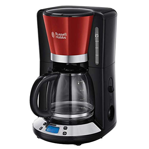 Russell Hobbs Colours Plus - Cafetera de Goteo (Jarra Cafetera para 15 Tazas, 1000 W, Negro y Rojo) - ref. 24031-56 Russell Hobbs Colours Plus - Cafetera de Goteo (Jarra Cafetera para 15 Tazas, 1000 W, Negro y Rojo) - ref. 24031-56